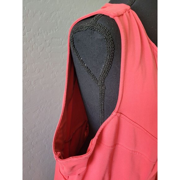 Torrid Red/Orange Knee Length Sleeveless Zipper Pockets Size 4 Casual Date Night - Picture 4 of 11